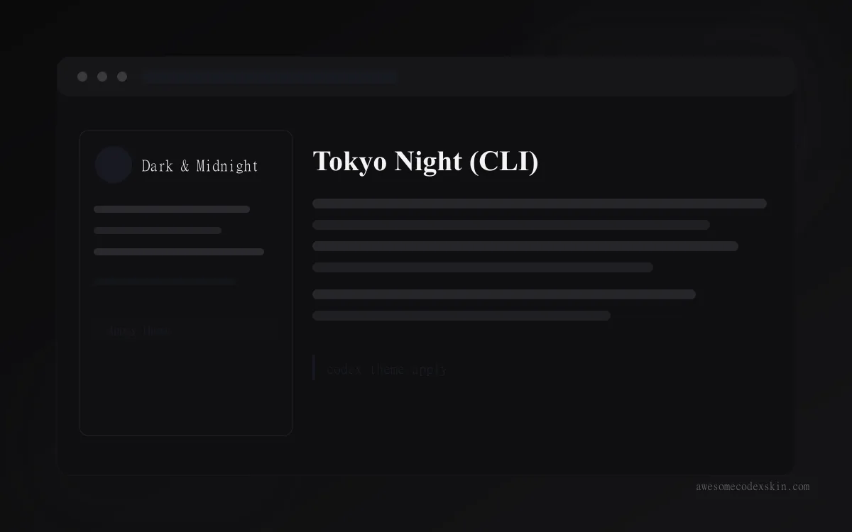 Tokyo Night (CLI) preview